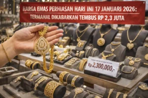 Read more about the article Harga Emas Perhiasan Hari Ini 17 Januari 2026: Termahal Di kabarkan Tembus Rp 2,3 Juta