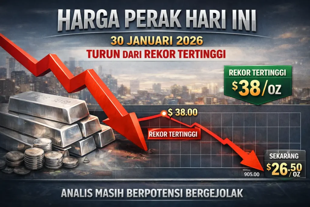 Harga Perak Hari Ini 30 Januari 2026 Turun dari Rekor Tertinggi