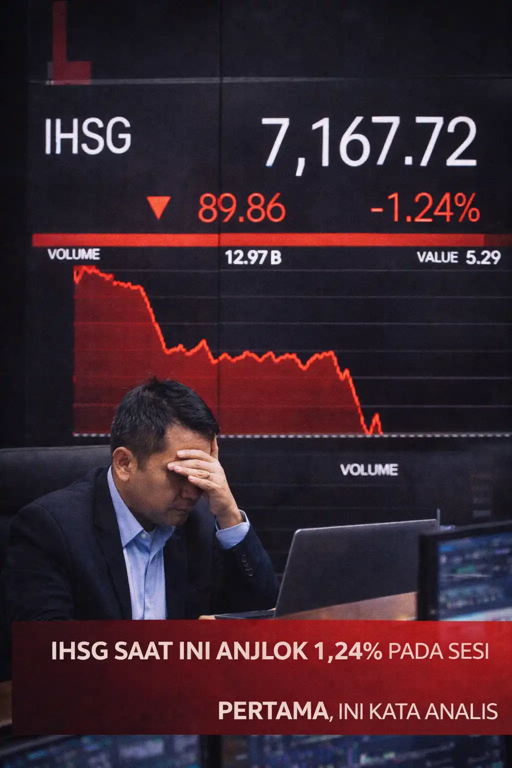 Read more about the article IHSG Saat Ini Anjlok 1,24% pada Sesi Pertama, Ini Kata Analis