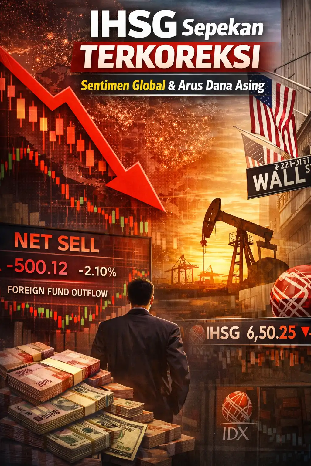 Read more about the article IHSG Sepekan Terkoreksi, Analis Soroti Sentimen Global dan Arus Dari Dana Asing