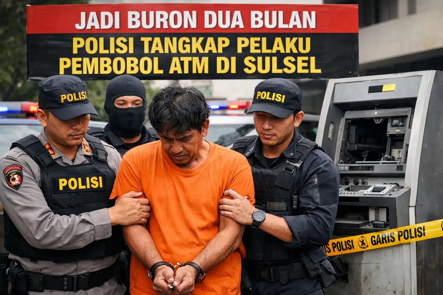 You are currently viewing Jadi Buron Dua Bulan, Polisi Tangkap Pelaku Pembobol ATM di Sulsel