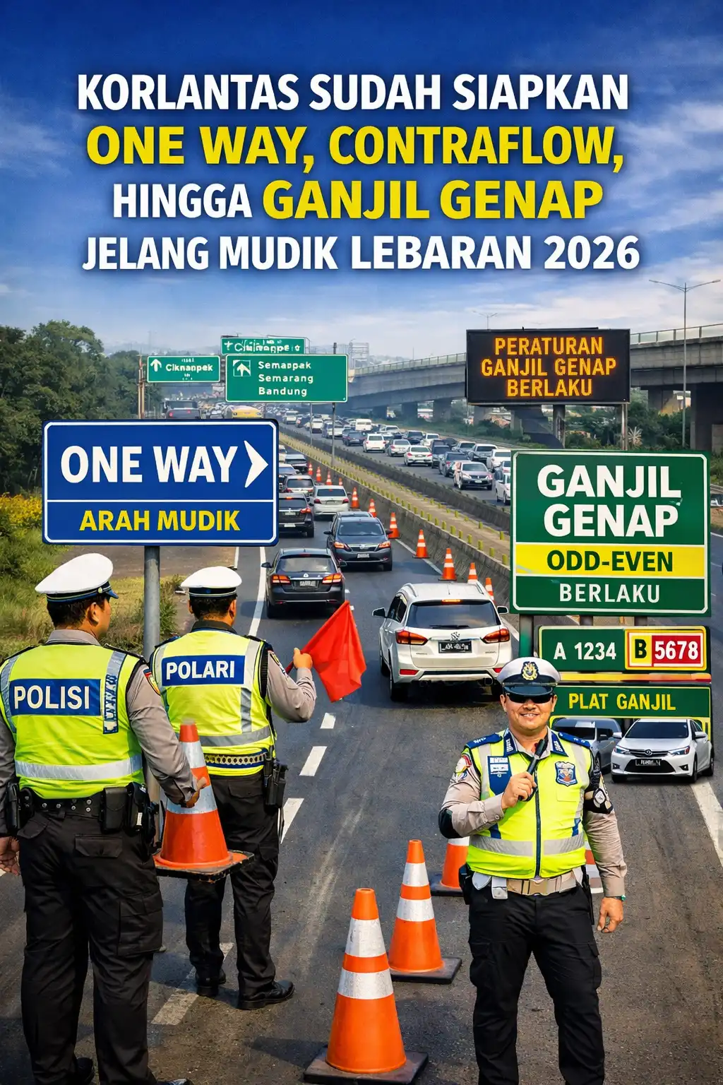 Read more about the article Korlantas Sudah Siapkan One Way, Contraflow, hingga Ganjil Genap Jelang Mudik Lebaran 2026