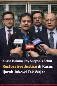 Read more about the article Kuasa Hukum Roy Suryo Cs Sebut Restorative Justice di Kasus Ijazah Jokowi Tak Wajar