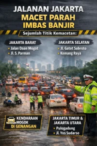 Read more about the article Sejumlah Jalan di Jakarta Macet Parah Imbas Dari Banjir, Catat Titiknya