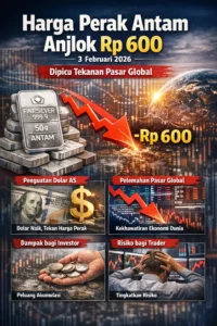 Read more about the article Harga Perak Antam 3 Februari 2026 Anjlok Rp 600